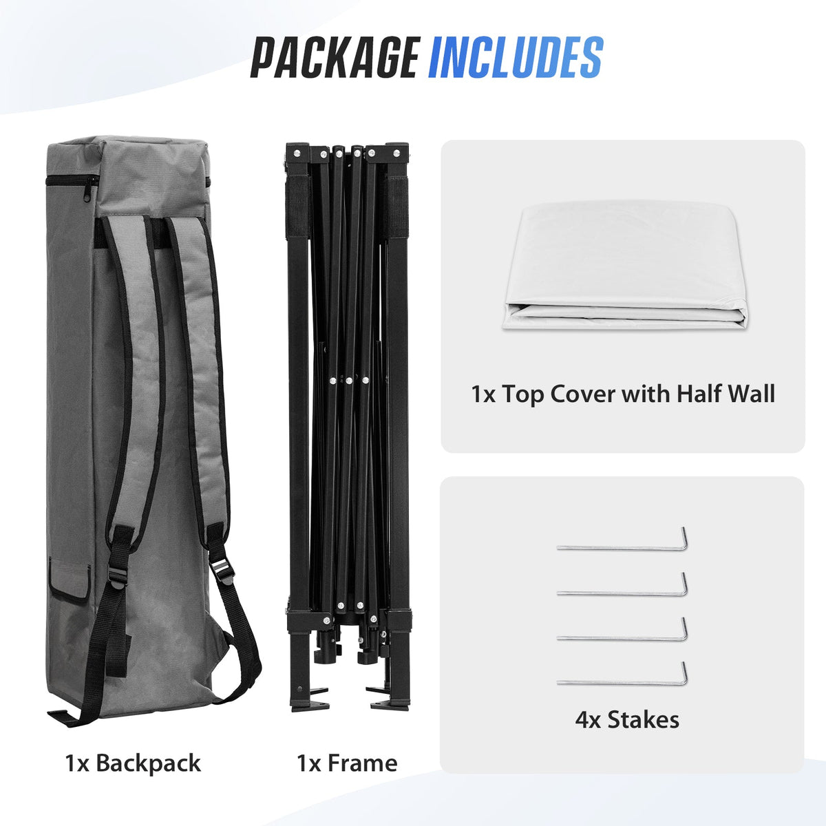 8X8 Pop Up Canopy Tent, Compact Backpack Canopy - Eagle Peak®