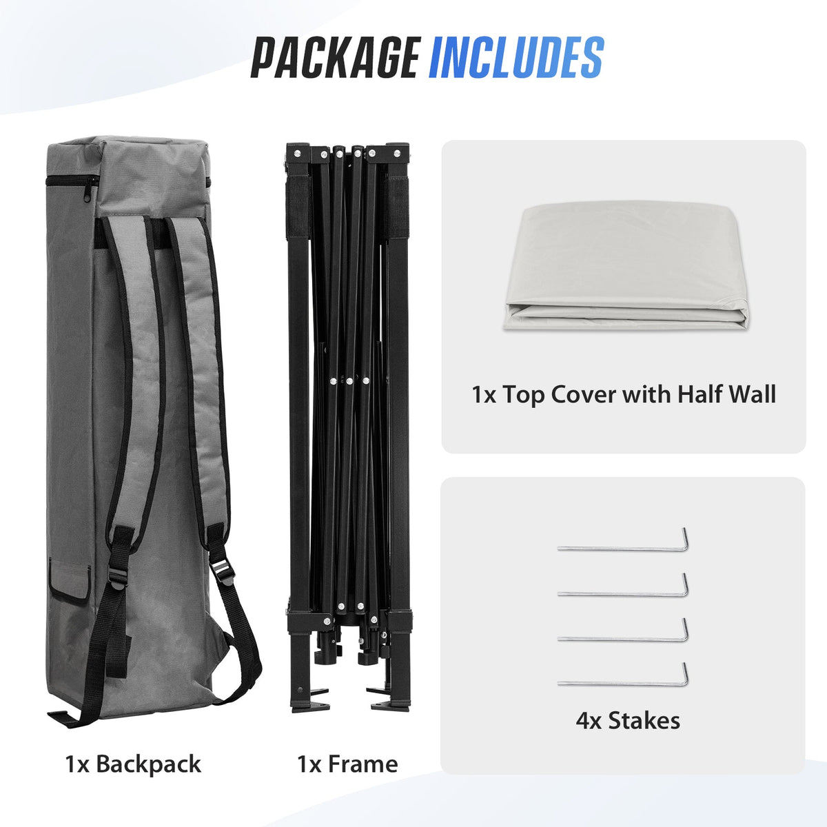 8X8 Pop Up Canopy Tent, Compact Backpack Canopy - Eagle Peak®