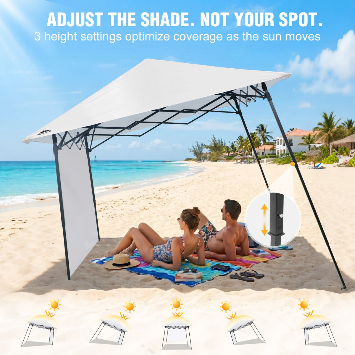 8X8 Pop Up Canopy Tent, Sidewall, Extended Eaves - Eagle Peak®