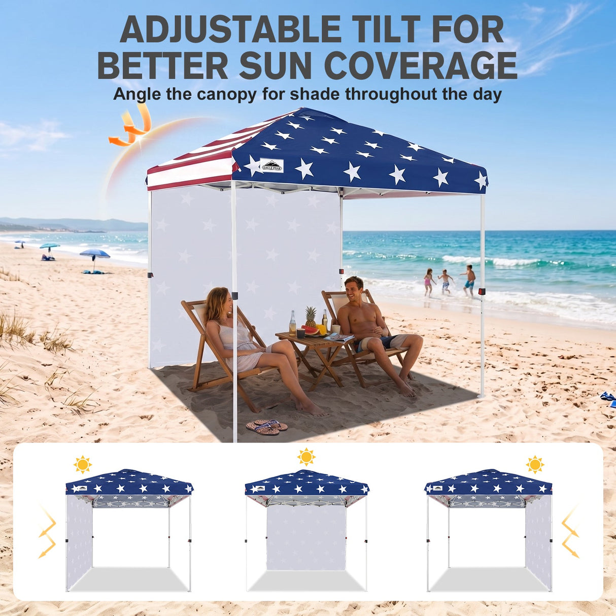8x8 Pop Up Canopy Tent with 1 Sidewall - Eagle Peak®