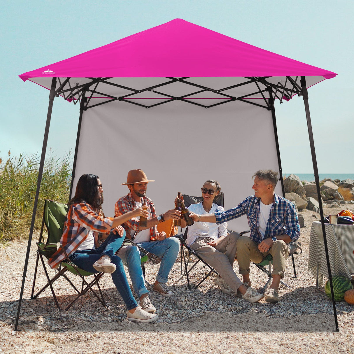 8x8 Pop Up Canopy Tent with Extended Eaves & Sidewall - Eagle Peak Custom Canopy Tent