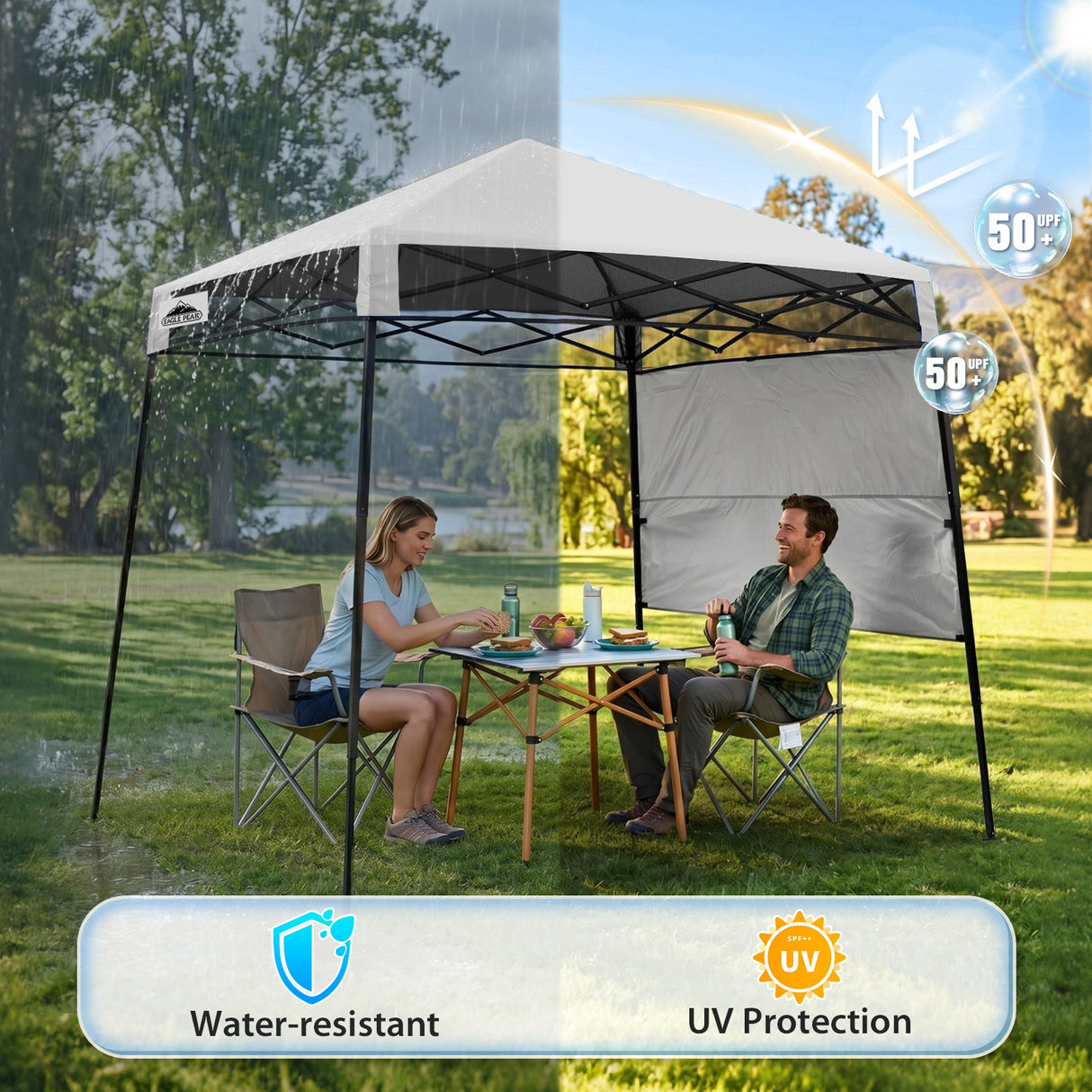 8x8 Pop Up Canopy Tent with Sidewall,8x8 Base 6x6 Top - Eagle Peak®
