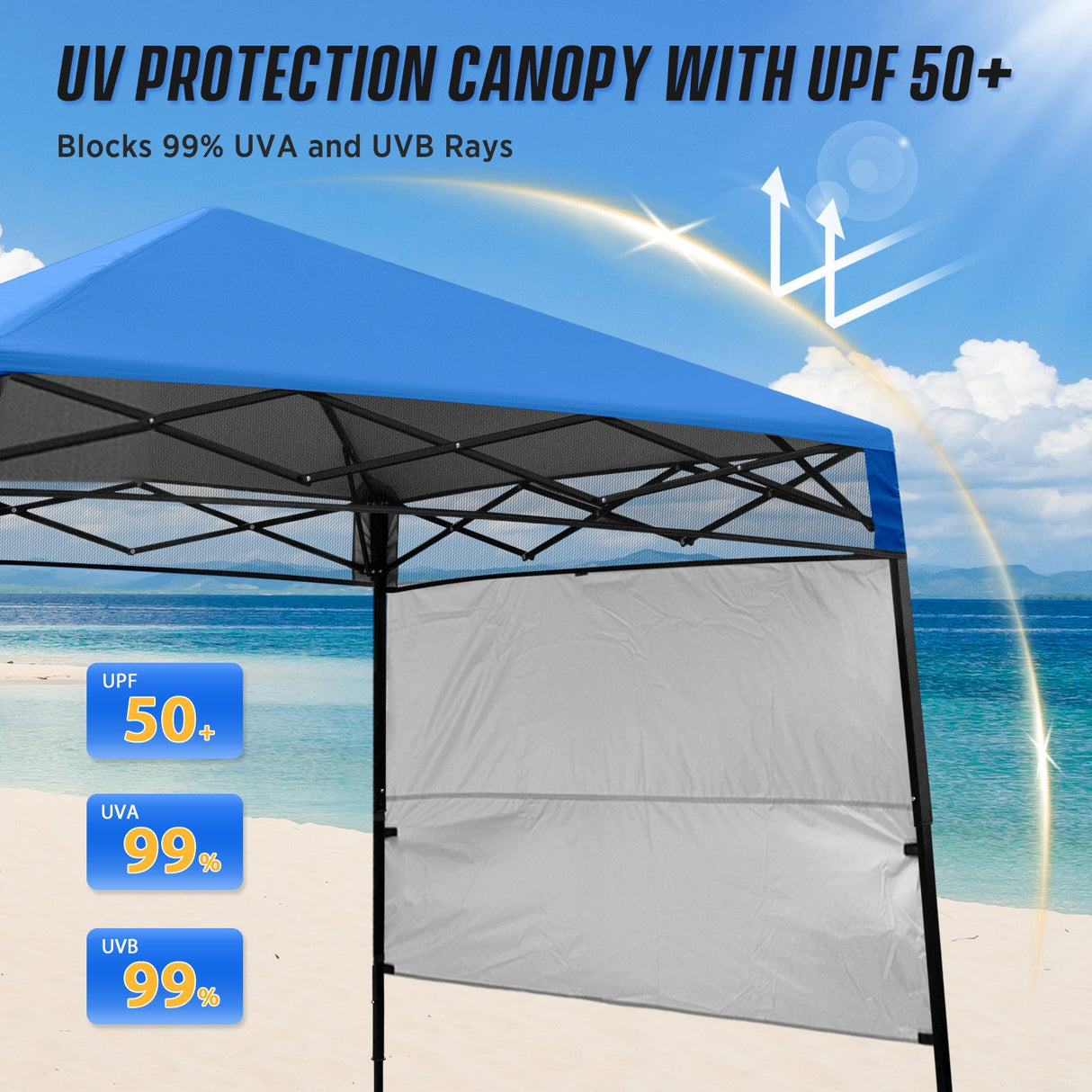 8x8 Pop Up Canopy Tent with Sidewall,8x8 Base 6x6 Top - Eagle Peak Custom Canopy Tent