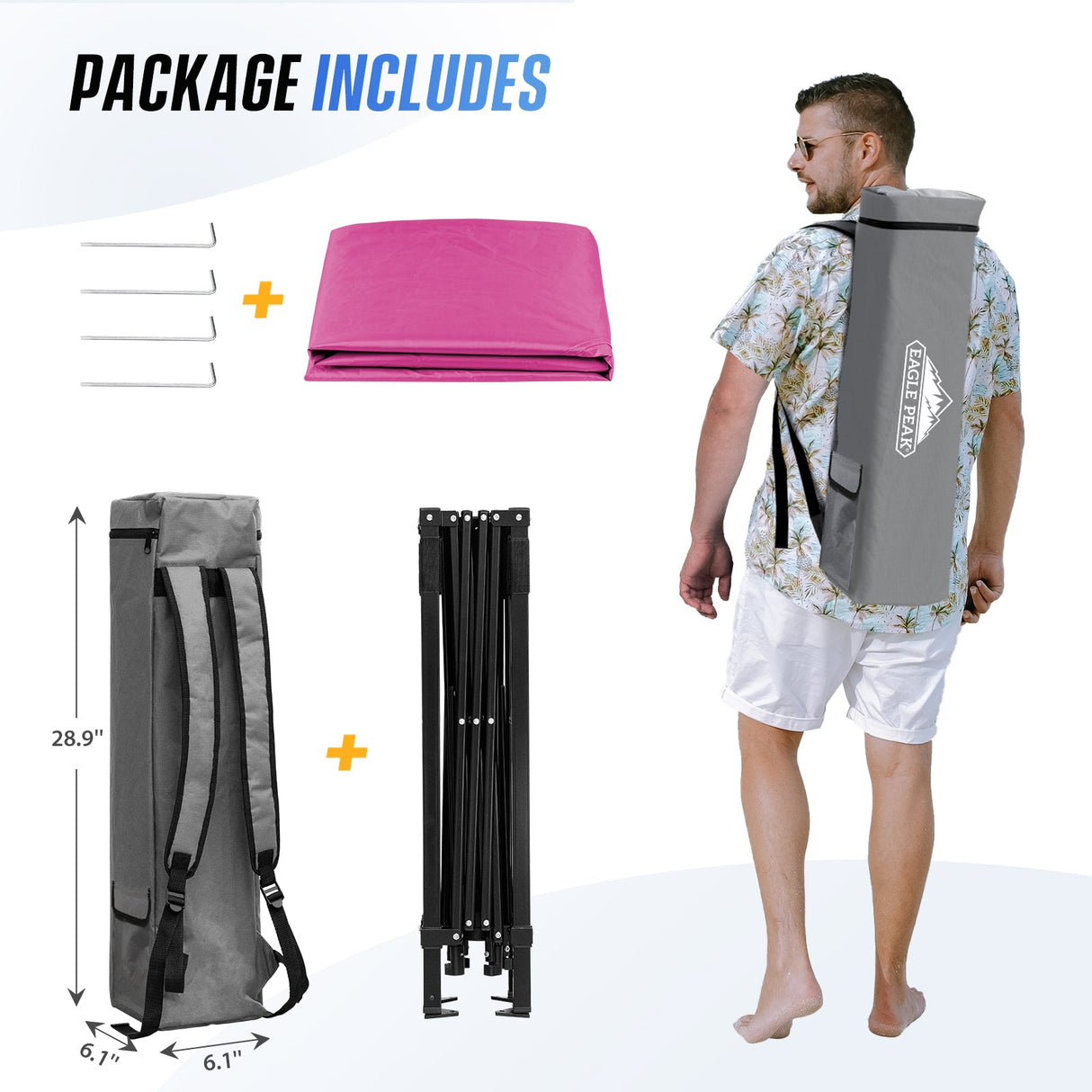 8x8 Pop Up Canopy Tent with Sidewall,8x8 Base 6x6 Top - Eagle Peak Custom Canopy Tent