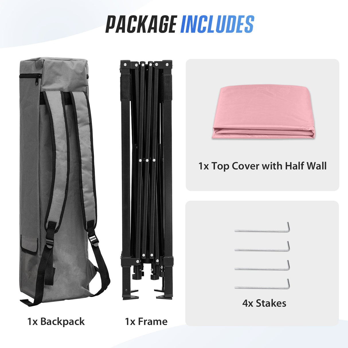 8x8 Pop Up Canopy Tent with Sidewall,8x8 Base 6x6 Top - Eagle Peak®