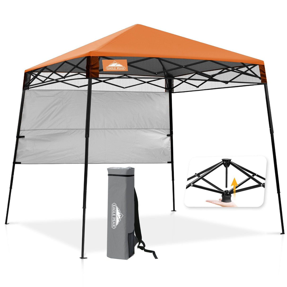 8x8 Pop Up Canopy Tent with Sidewall,8x8 Base 6x6 Top - Eagle Peak Custom Canopy Tent