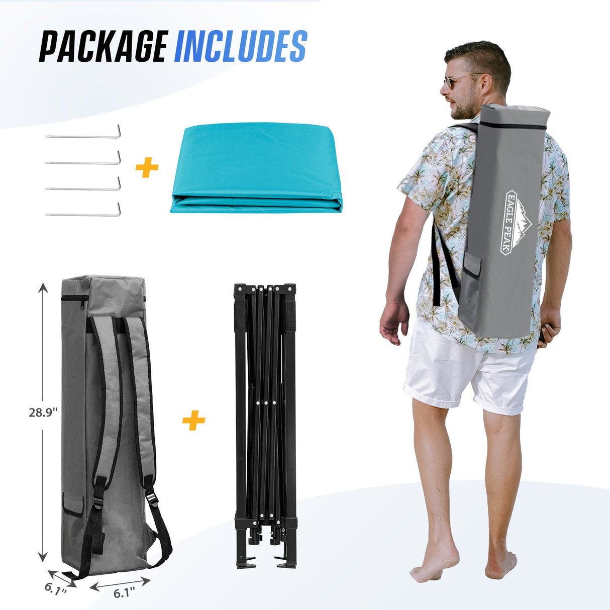 8x8 Pop Up Canopy Tent with Sidewall,8x8 Base 6x6 Top - Eagle Peak Custom Canopy Tent