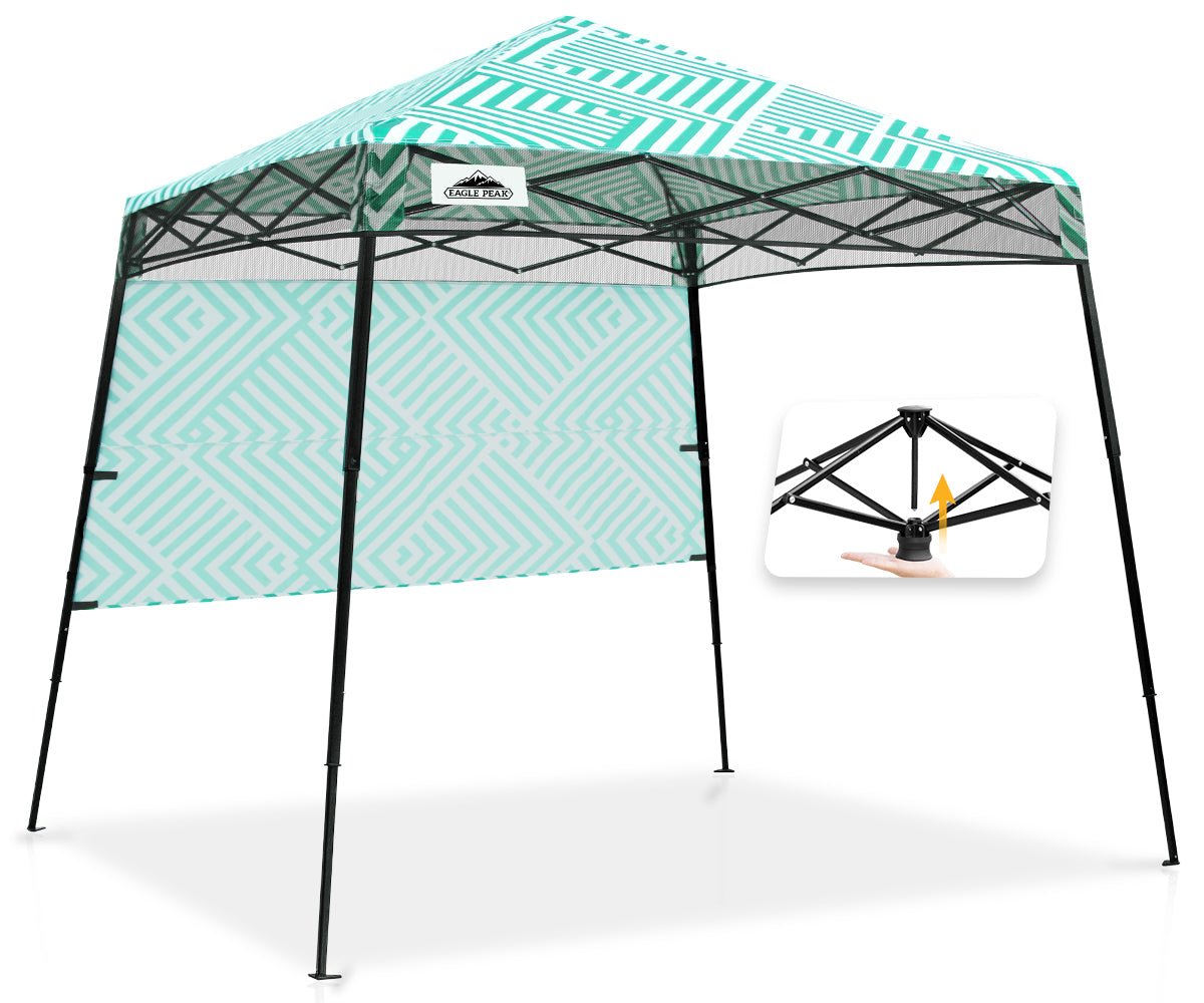 8x8 Pop Up Canopy Tent with Sidewall,8x8 Base 6x6 Top - Eagle Peak Custom Canopy Tent