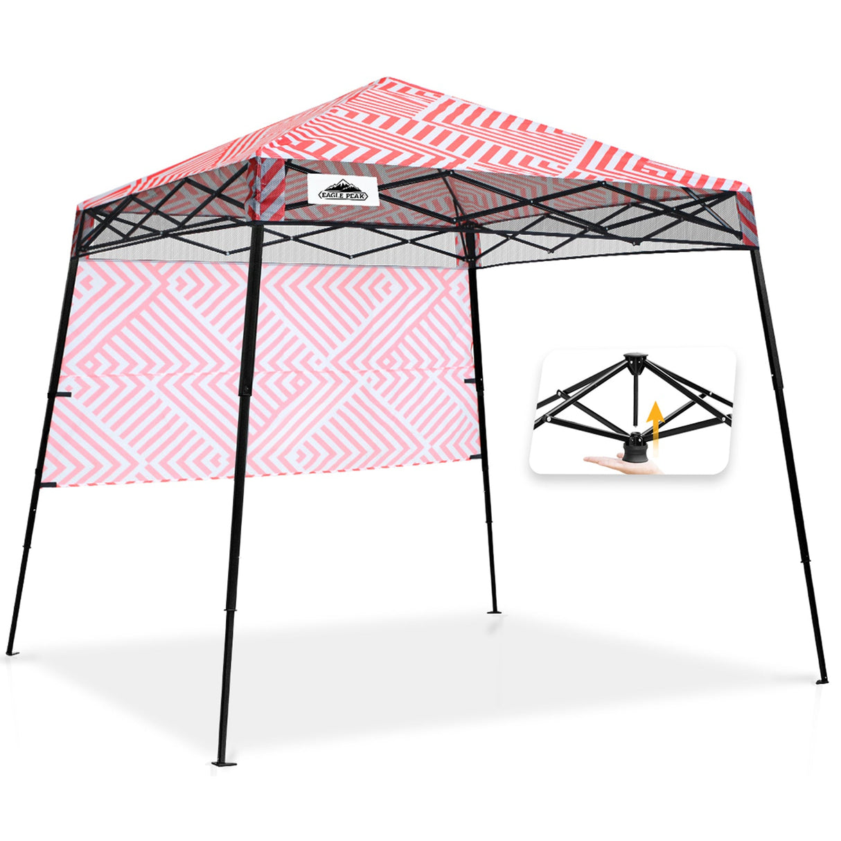 8x8 Pop Up Canopy Tent with Sidewall,8x8 Base 6x6 Top - Eagle Peak Custom Canopy Tent