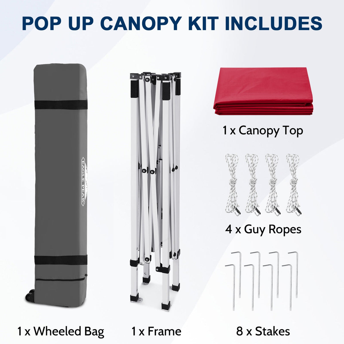 8x8 Slant Leg Pop Up Canopy Tent - Eagle Peak®