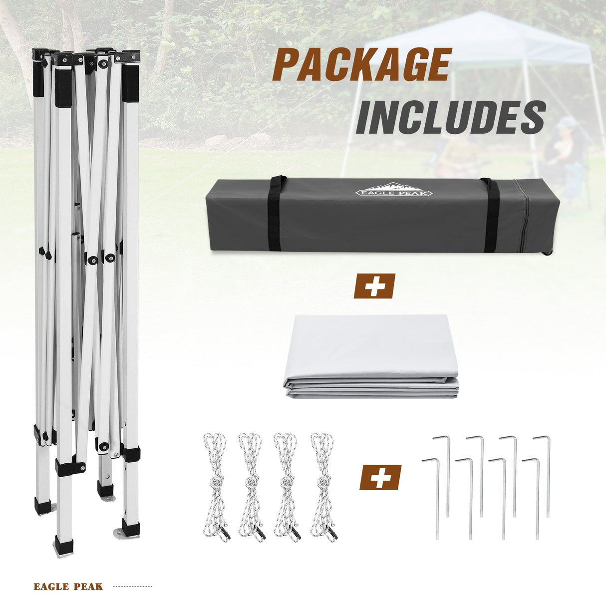 8x8 Slant Leg Pop - up Canopy Tent, Shelter 8x8 Base 6x6 Top - Eagle Peak Custom Canopy Tent