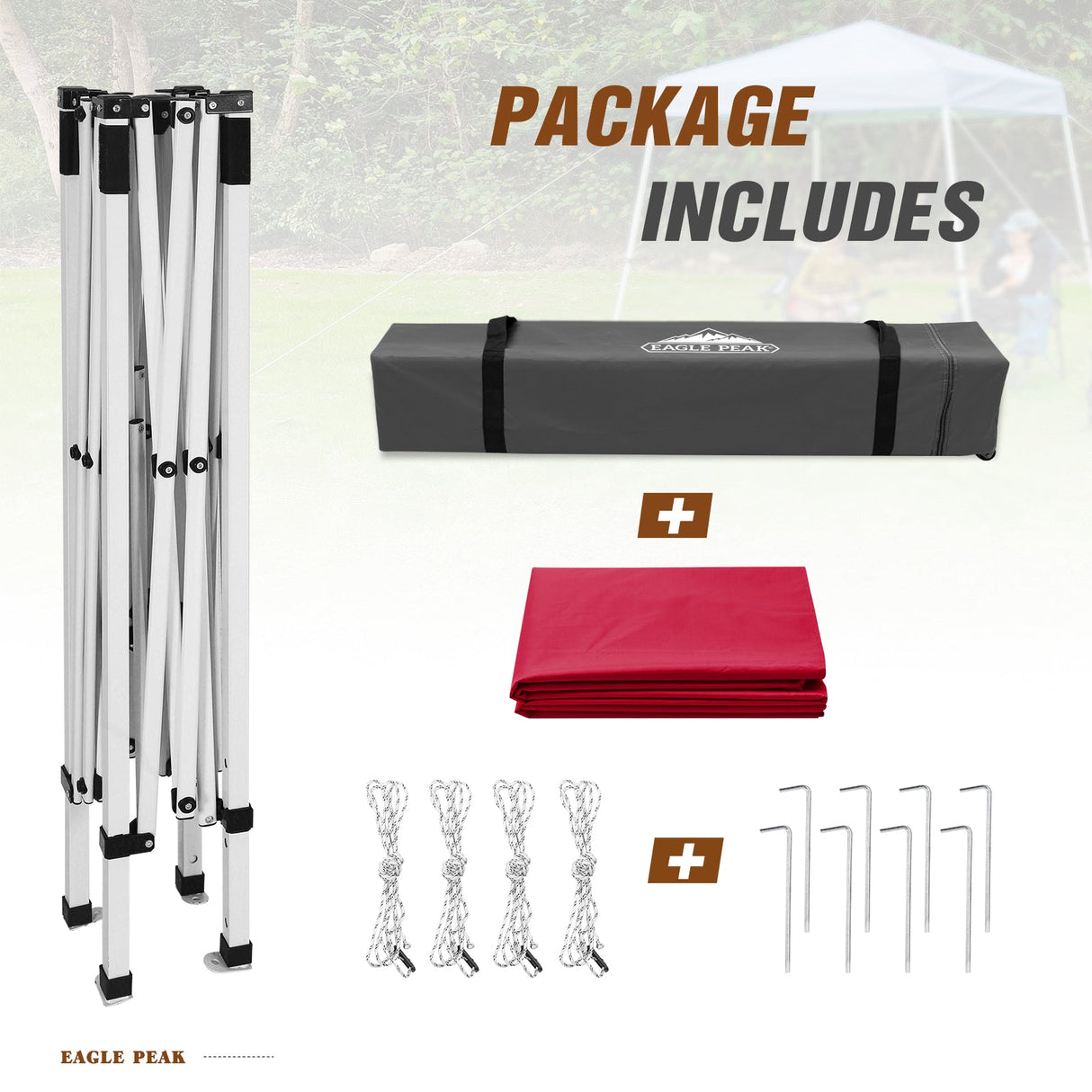 8x8 Slant Leg Pop - up Canopy Tent, Shelter 8x8 Base 6x6 Top - Eagle Peak Custom Canopy Tent