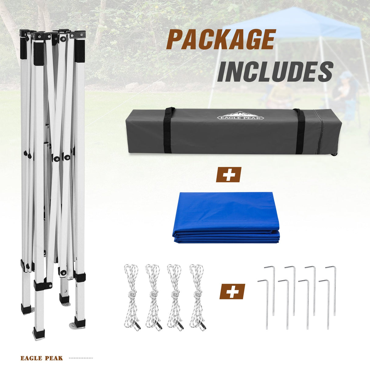 8x8 Slant Leg Pop - up Canopy Tent, Shelter 8x8 Base 6x6 Top - Eagle Peak Custom Canopy Tent