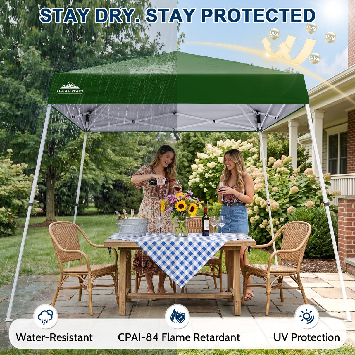 8x8 Slant Leg Pop-up Canopy Tent, Shelter 8x8 Base 6x6 Top - Eagle Peak®