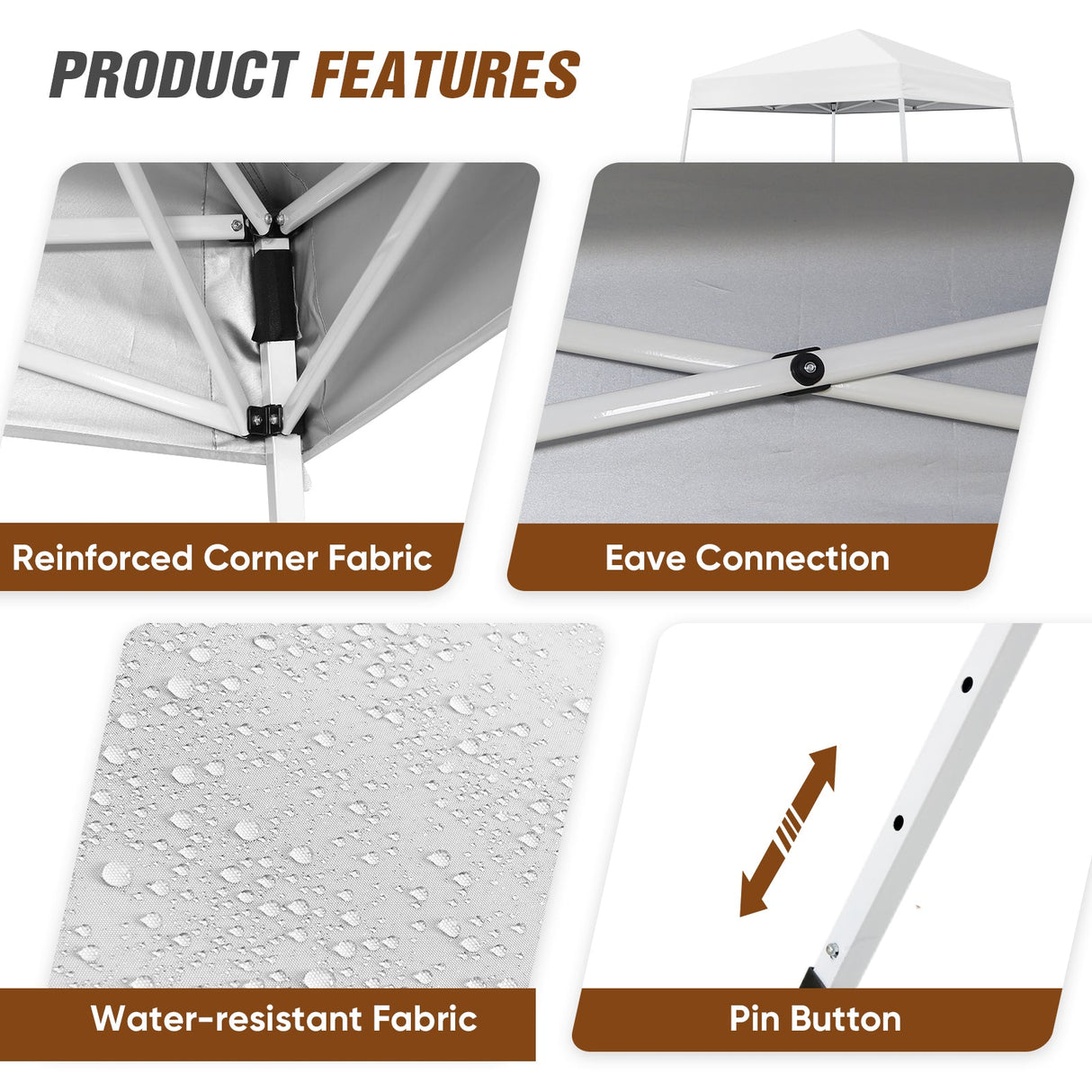 8x8 Slant Leg Pop - up Canopy Tent, Shelter 8x8 Base 6x6 Top - Eagle Peak Custom Canopy Tent
