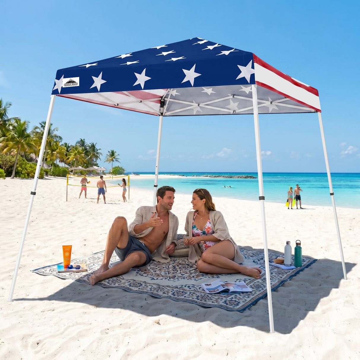 8x8 Slant Leg Pop-up Canopy Tent, Shelter 8x8 Base 6x6 Top - Eagle Peak®