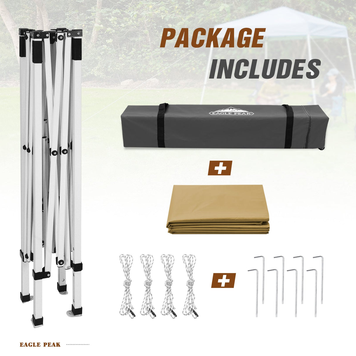8x8 Slant Leg Pop - up Canopy Tent, Shelter 8x8 Base 6x6 Top - Eagle Peak Custom Canopy Tent