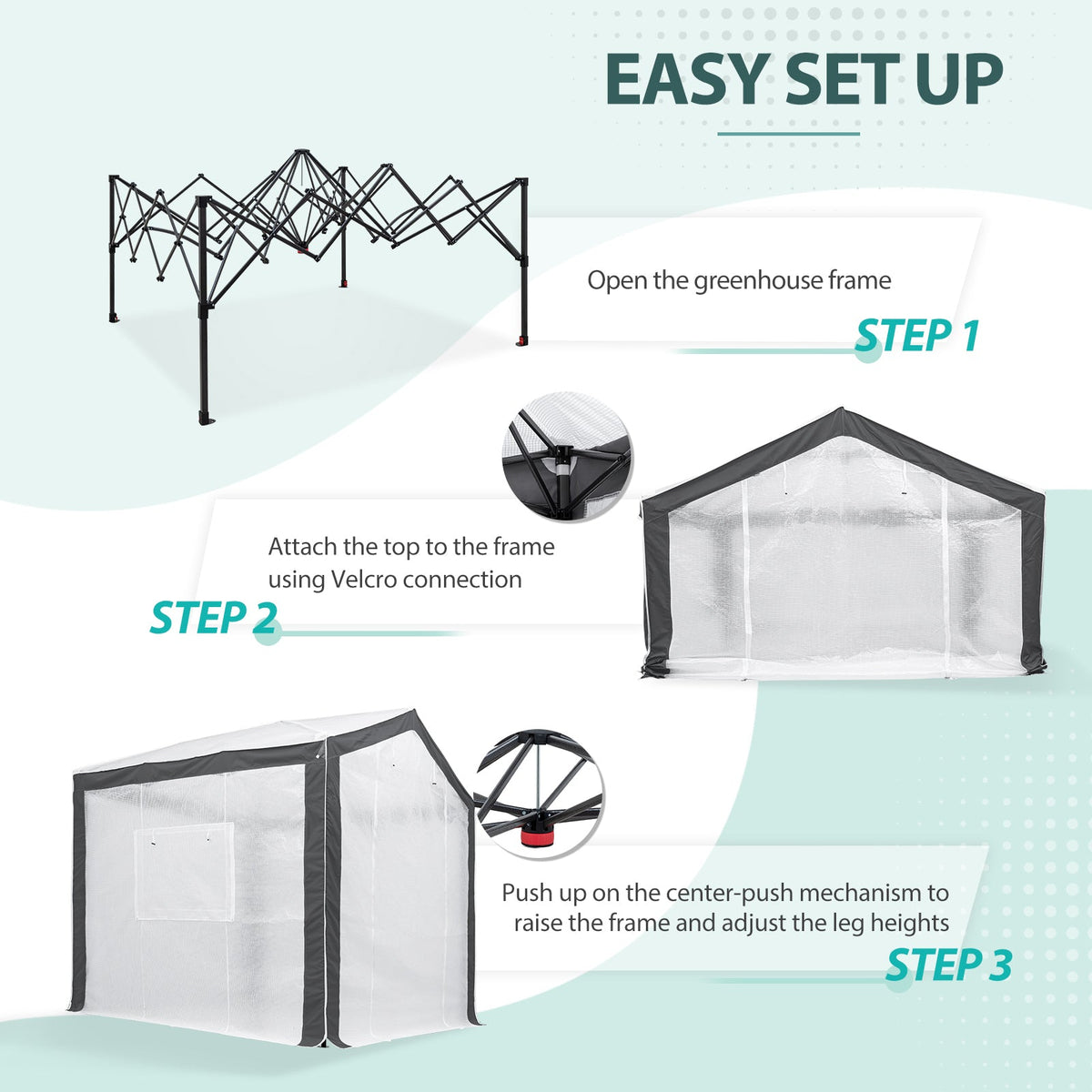 8x8 Walk In Pop Up Greenhouse - Eagle Peak®