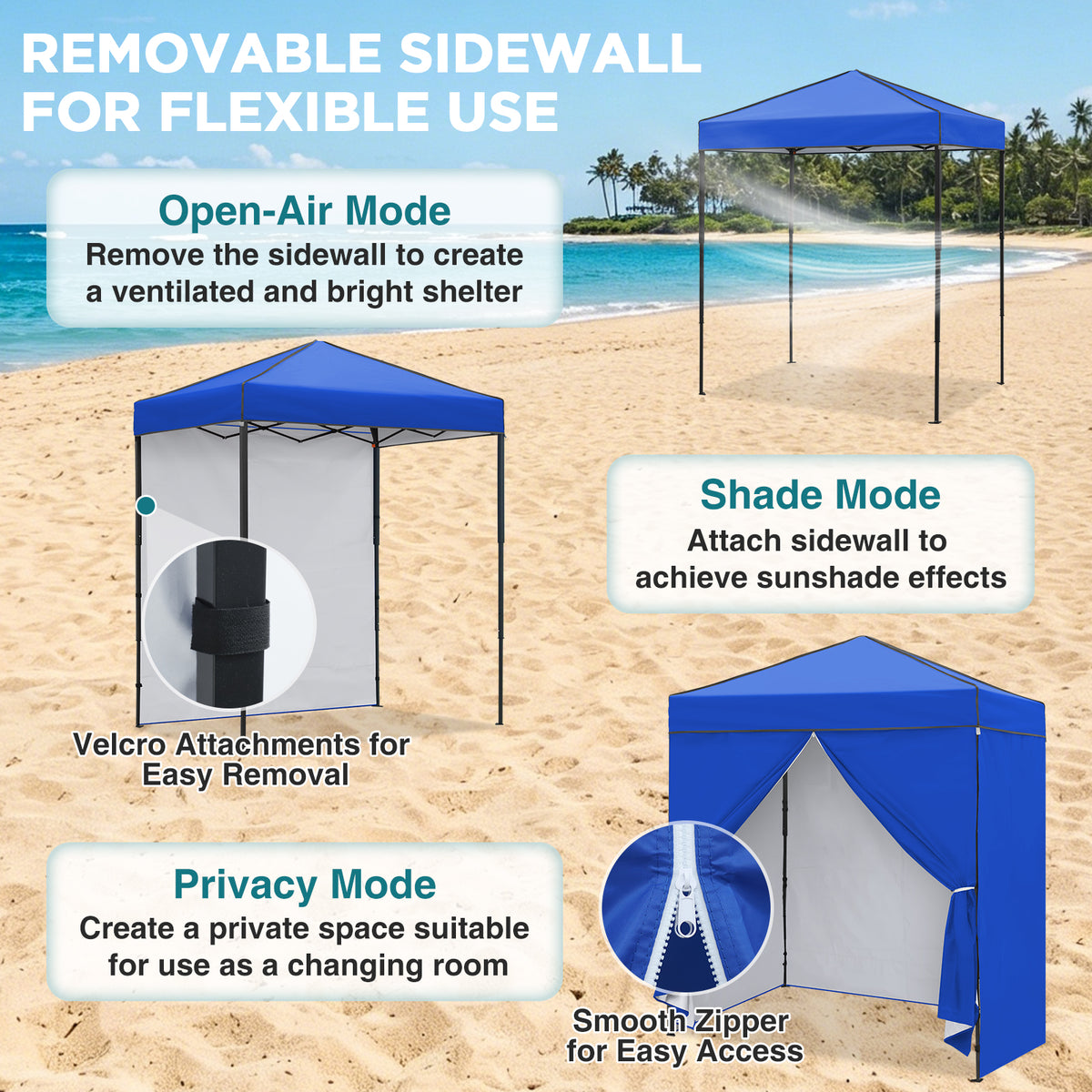 6x4 Instant Pop Up Canopy Tent with 4 Sidewalls