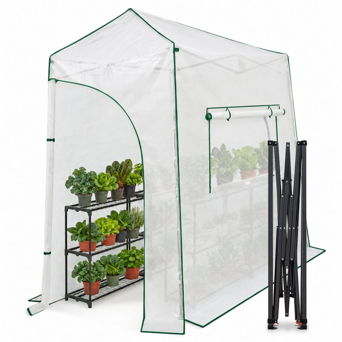 9x4 Easy Setup Pop Up Greenhouse, Lean-To Design - Eagle Peak®