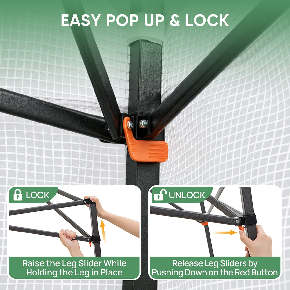 9x4 Easy Setup Pop Up Greenhouse, Lean-To Design - Eagle Peak®