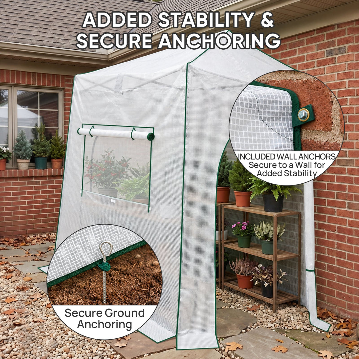 9x4 Easy Setup Pop Up Greenhouse, Lean-To Design - Eagle Peak®
