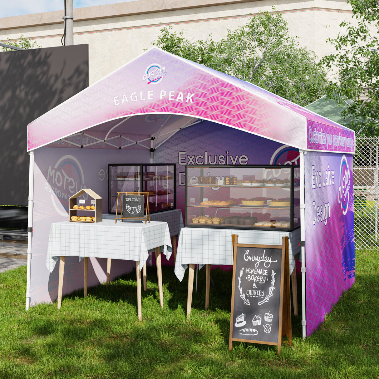 Alps Gable Roof custom Canopy Tent 10x10 with Logo, CLICK TO CONFIGURE - Package Prices Start at $489.99