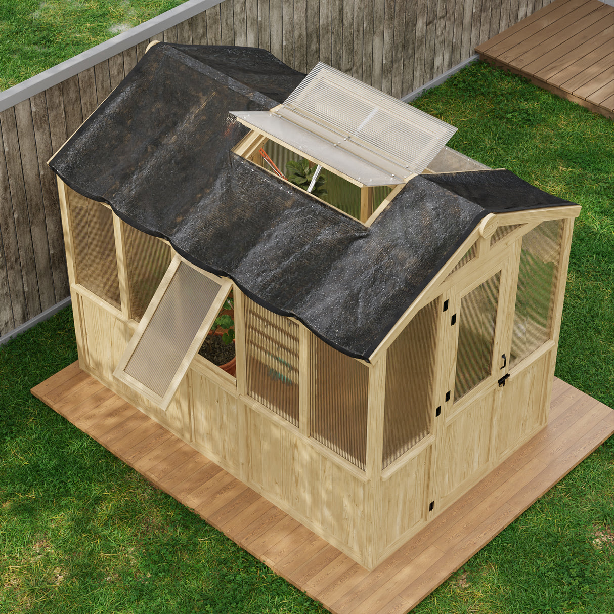 Shade Cloth for EAGLE PEAK 6.7x6x7.7 ft/6.7x7.8x7.7 ft/6.7x9.7x7.7 ft Wood Greenhouse