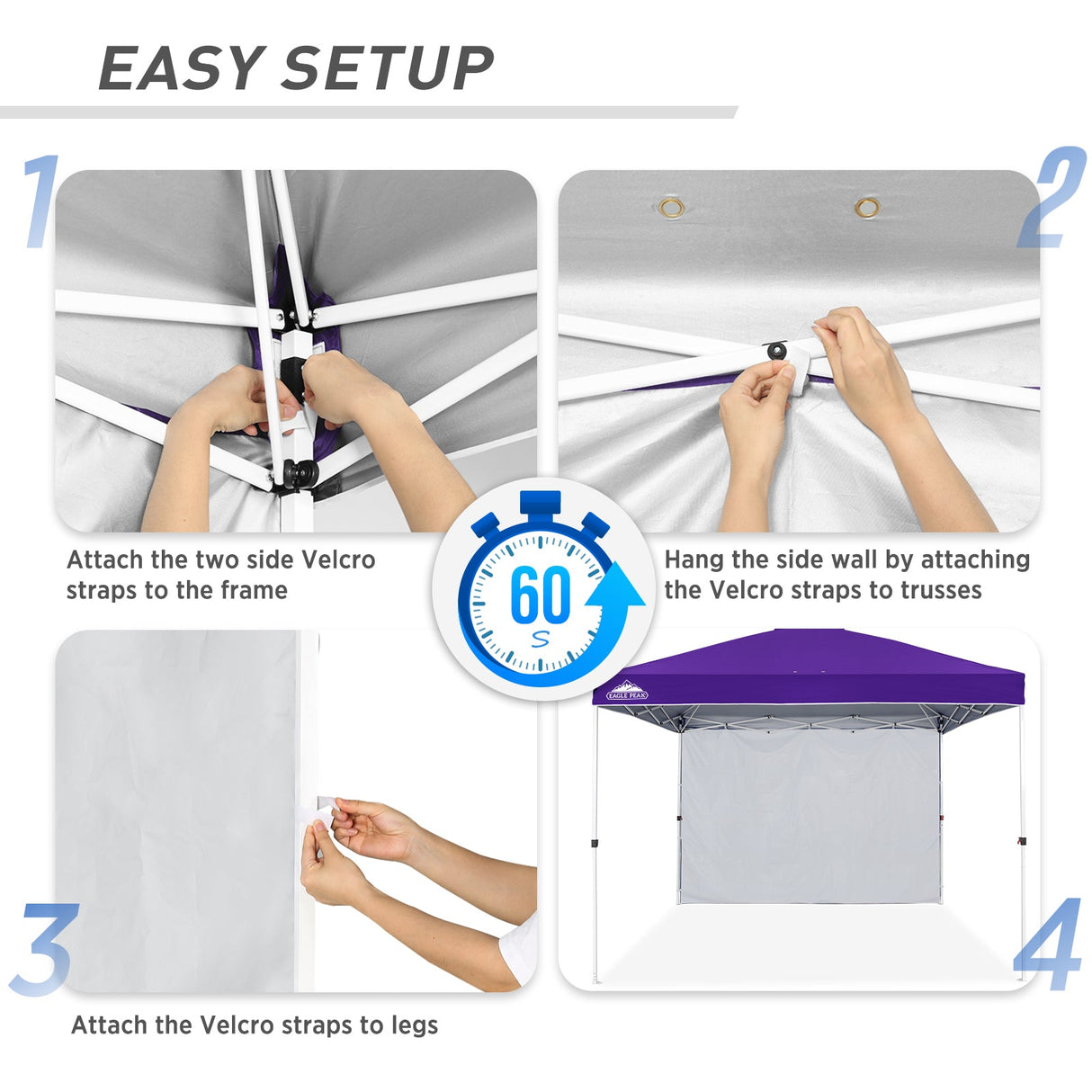 Canopy SunWall for E100 10x10 Straight Leg Pop Up Canopy, 1 Sidewall - Eagle Peak Custom Canopy Tent