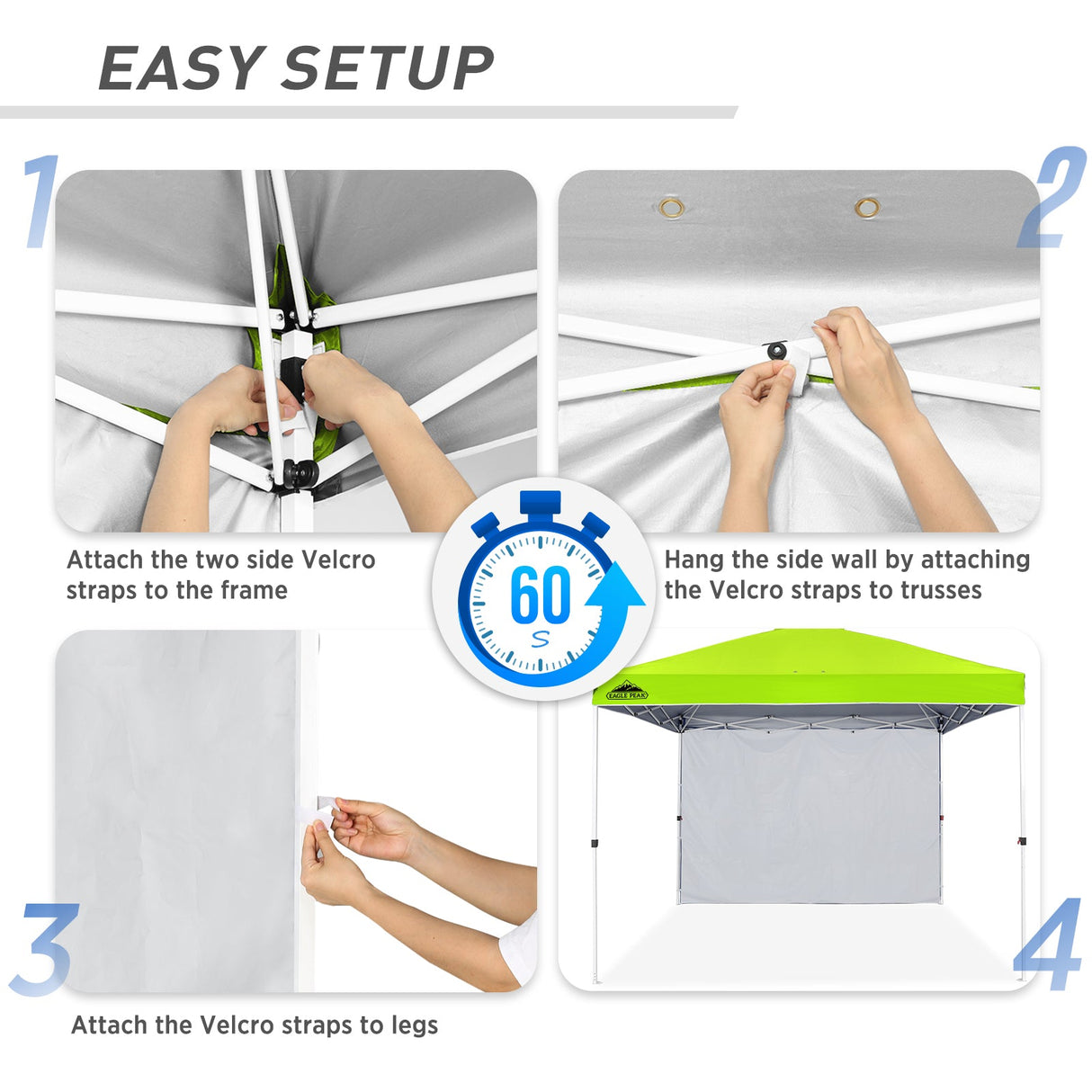 Canopy SunWall for E100 10x10 Straight Leg Pop Up Canopy, 1 Sidewall - Eagle Peak Custom Canopy Tent