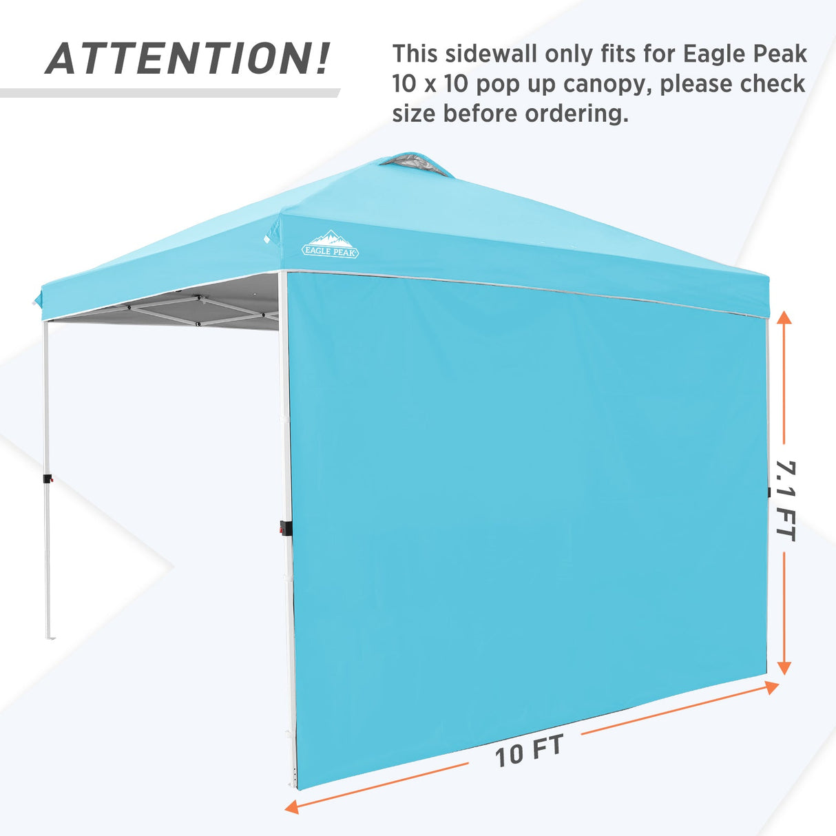 Canopy SunWall for E100 10x10 Straight Leg Pop Up Canopy, 1 Sidewall - Eagle Peak Custom Canopy Tent