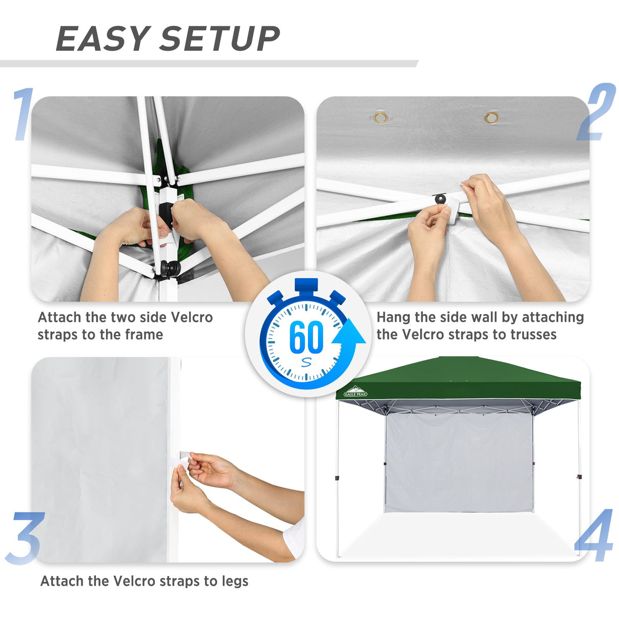 Canopy SunWall for E100 10x10 Straight Leg Pop Up Canopy, 1 Sidewall - Eagle Peak Custom Canopy Tent