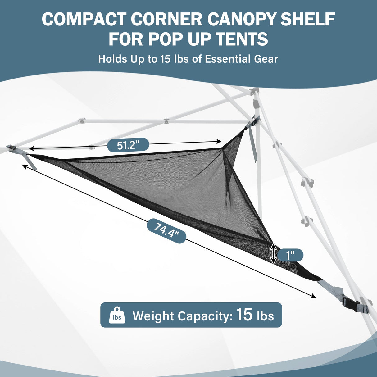Compact Corner Mesh Shelf for Canopy Tent - Eagle Peak Custom Canopy Tent