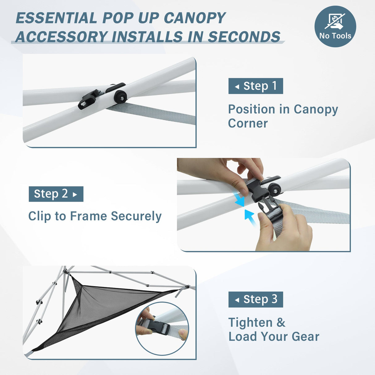 Compact Corner Mesh Shelf for Canopy Tent - Eagle Peak Custom Canopy Tent