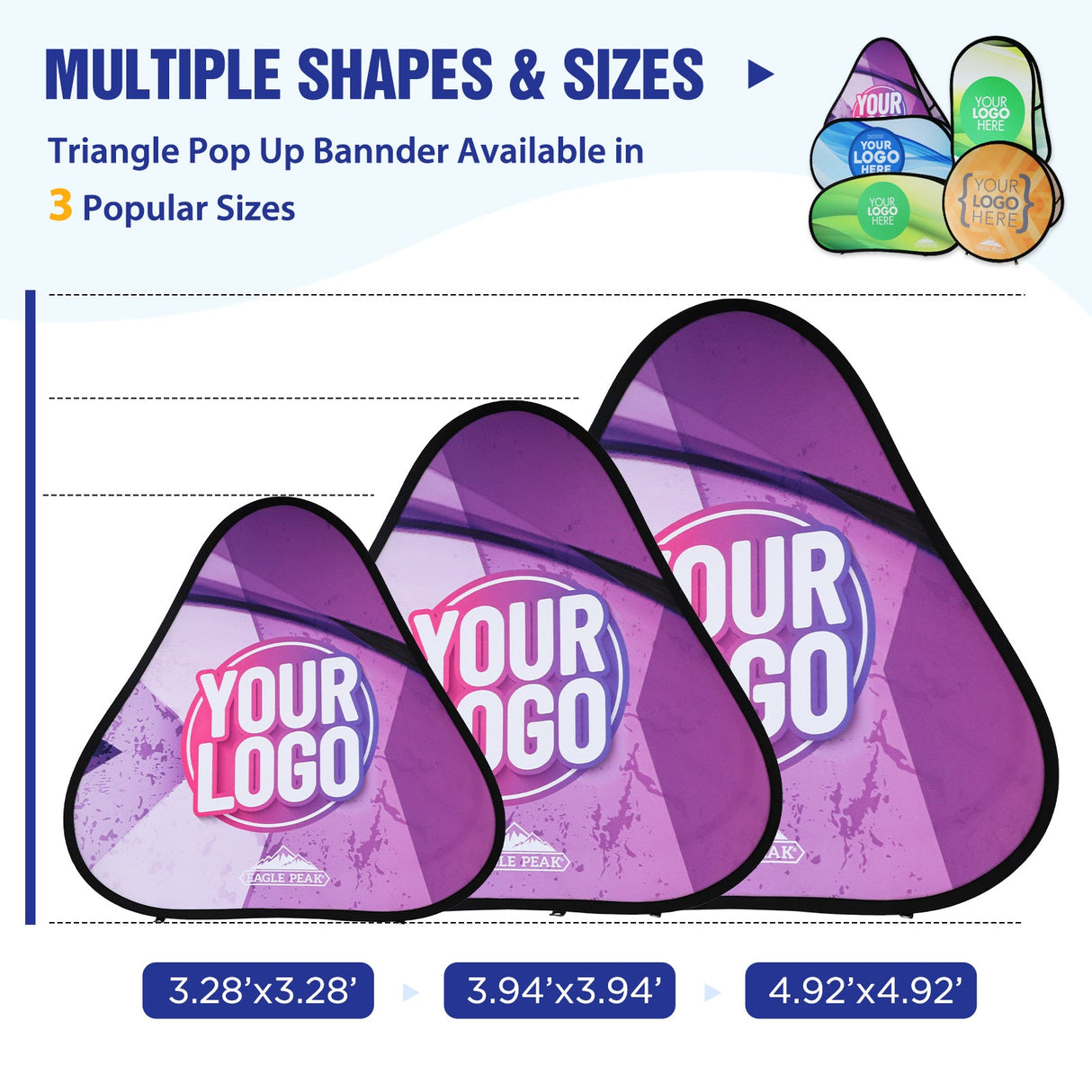 Custom A Frame Pop Up Banner Display, Vertical/Triangle/Oval/Circle/Horizontal - Eagle Peak Custom Canopy Tent