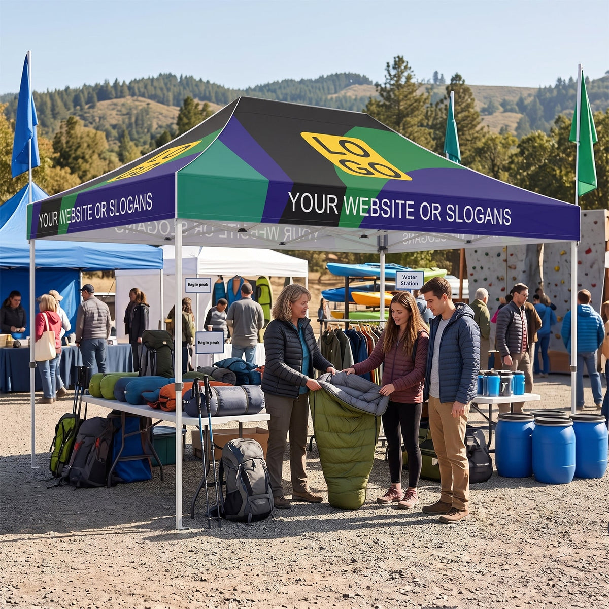 Custom Canopy Tent 10x15 with Logo, Custom Vendor Tent - Eagle Peak®