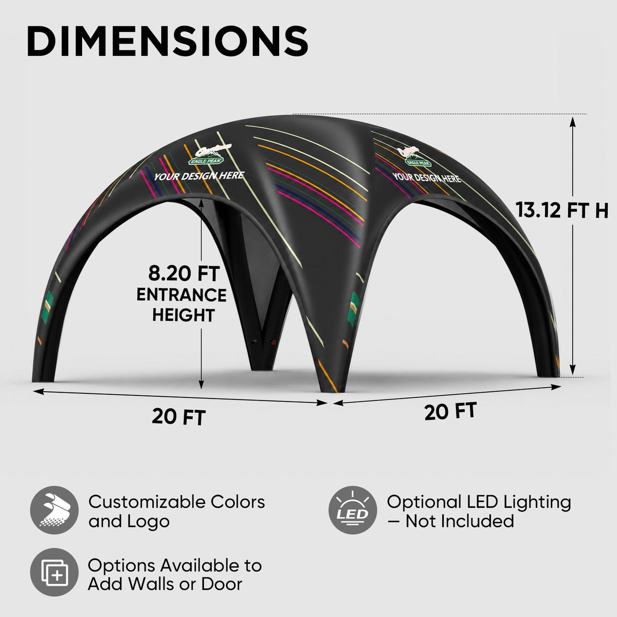 Custom Inflatable Event Tent with Logo, Igloo Tent - Eagle Peak®