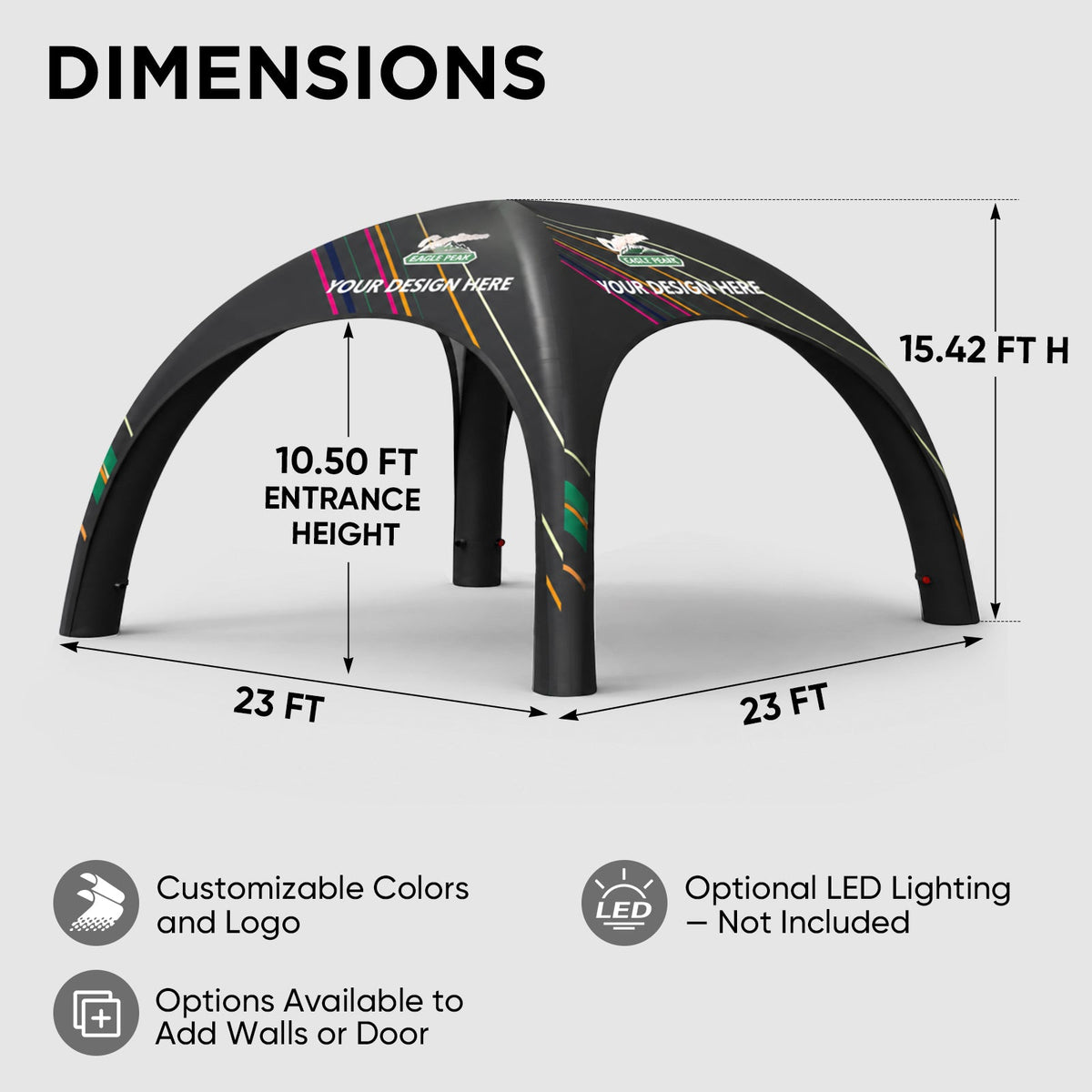 Custom Inflatable Event Tent with Logo, Spider Tent - Eagle Peak®