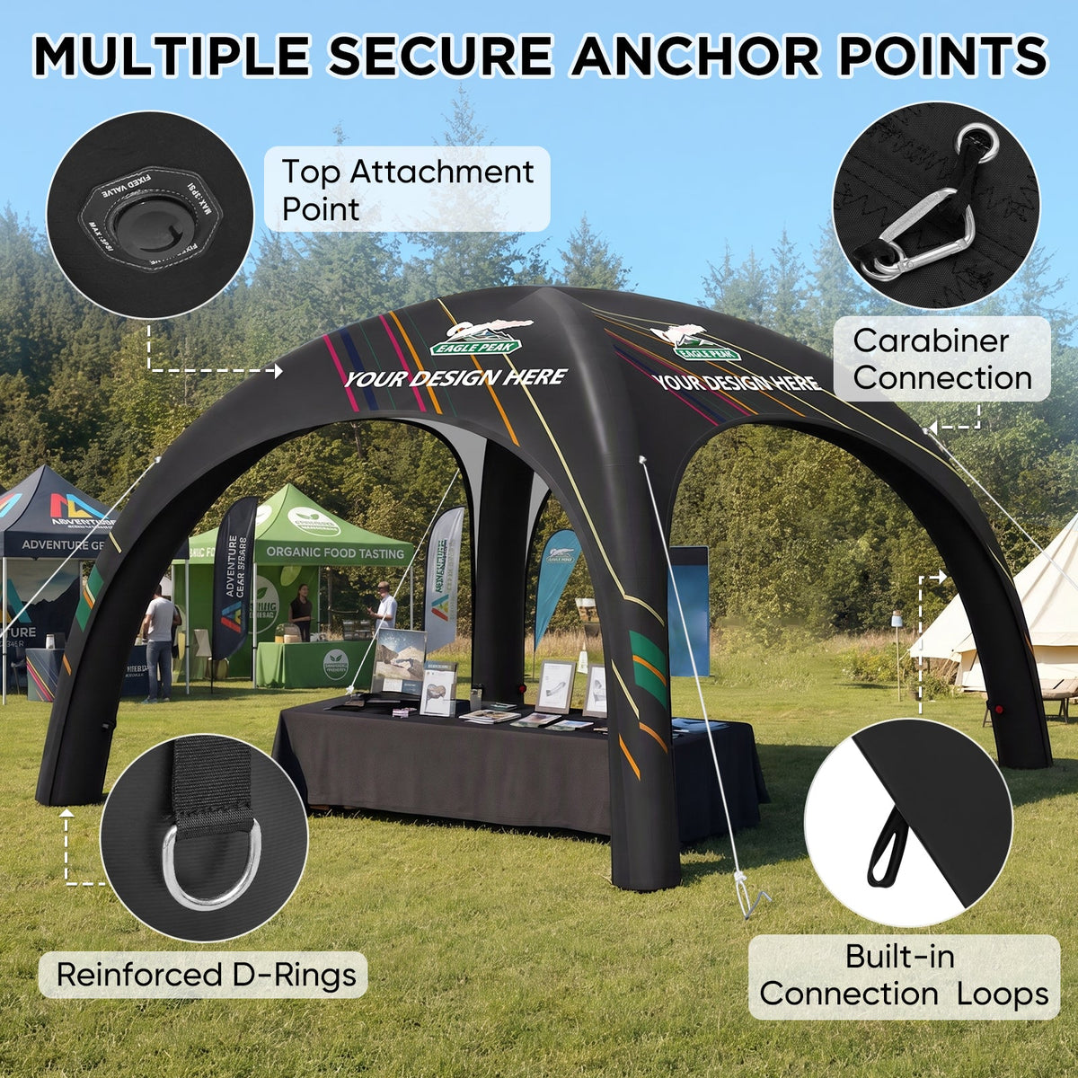 Custom Inflatable Event Tent with Logo, Spider Tent - Eagle Peak®