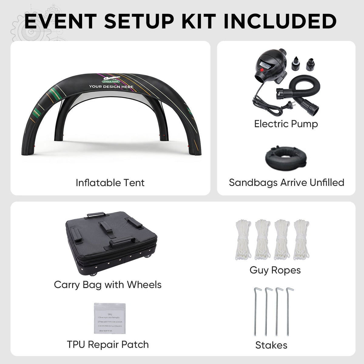 Custom Inflatable Event Tent with Logo, Spider Tent - Eagle Peak®