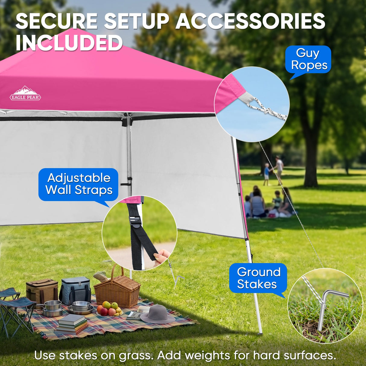 Day Tripper 8x8 Aluminum Super-Lightweight Slant Leg Pop Up Canopy with 3 Removable Walls - Eagle Peak®