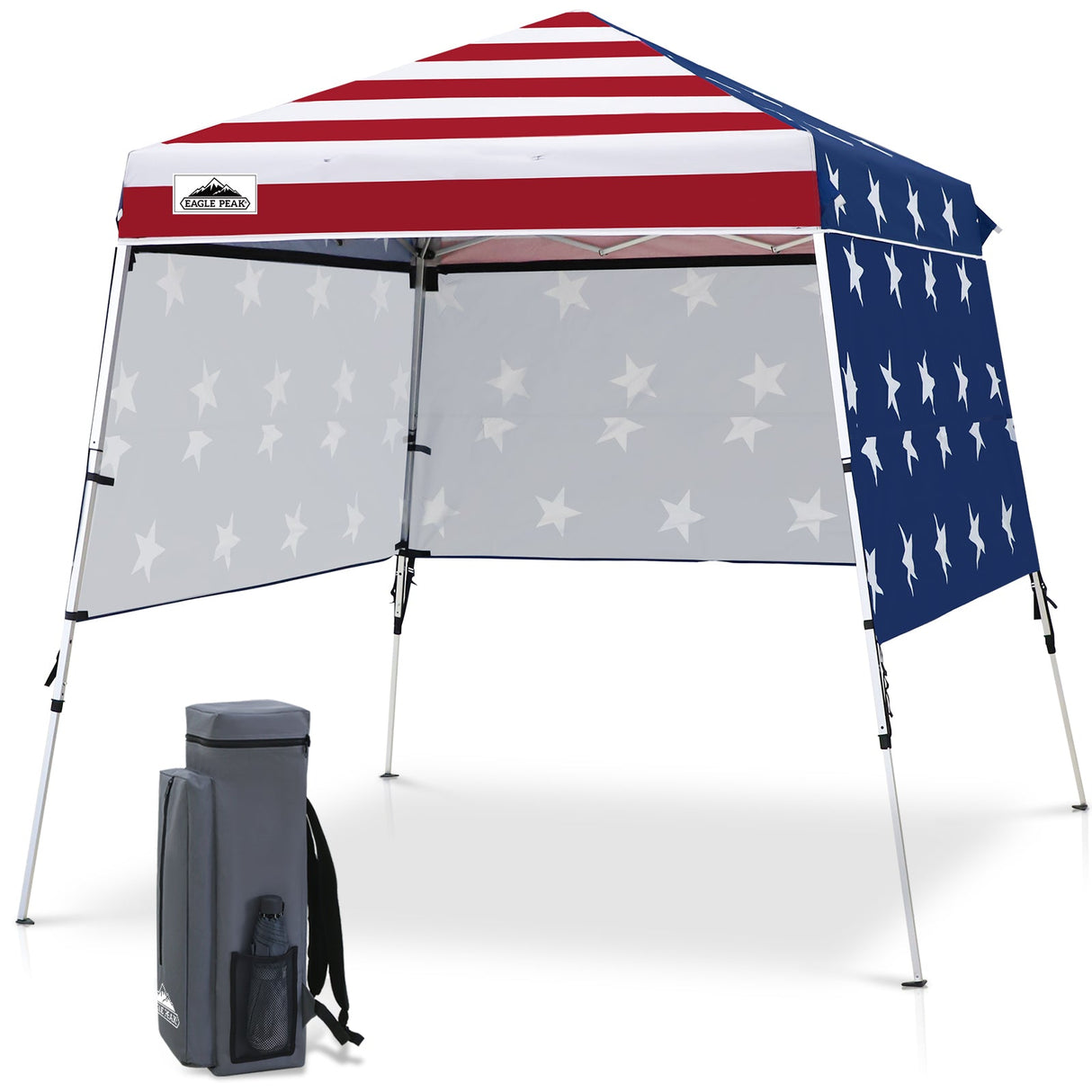 Day Tripper 8x8 Aluminum Super-Lightweight Slant Leg Pop Up Canopy with 3 Removable Walls - Eagle Peak®
