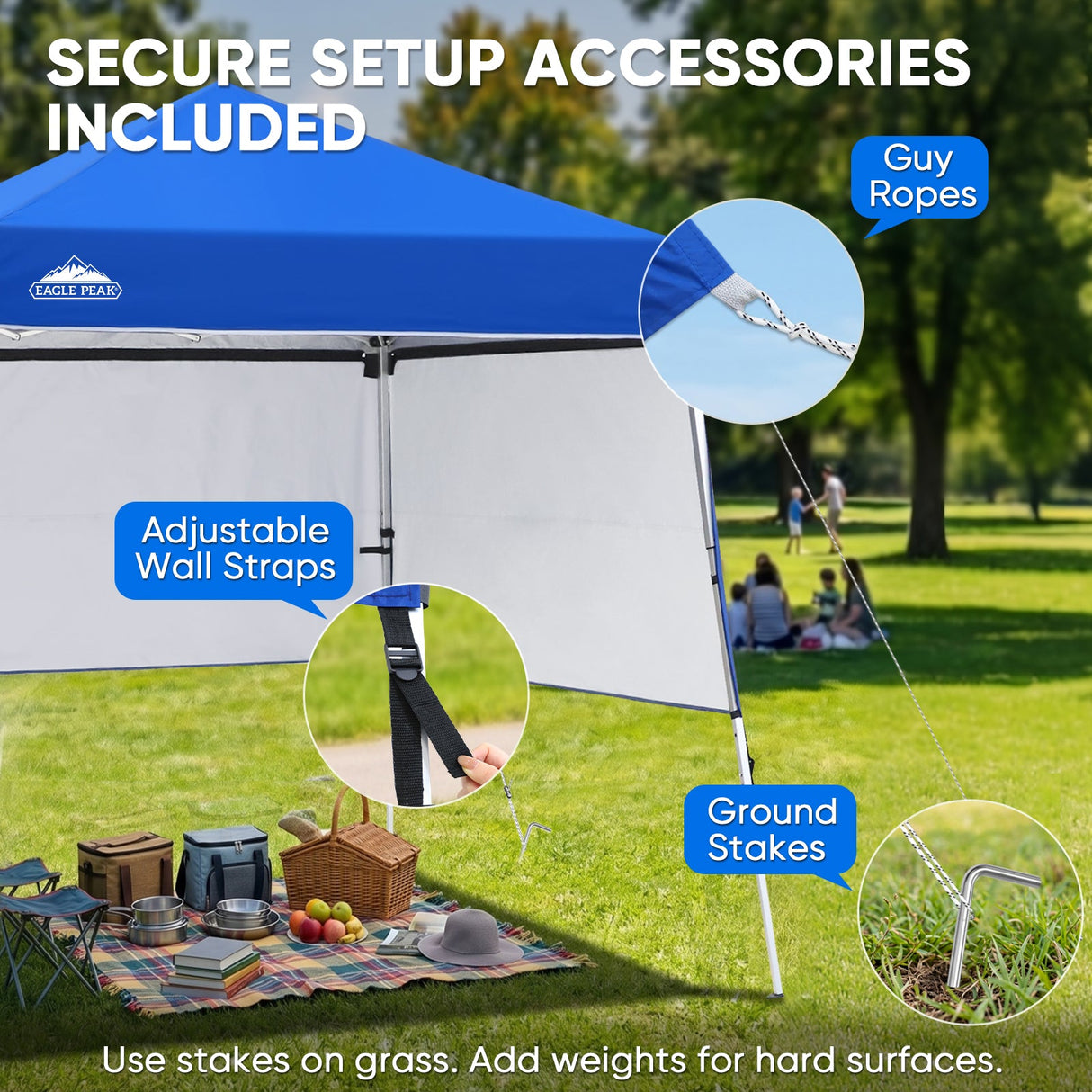 Day Tripper 8x8 Aluminum Super-Lightweight Slant Leg Pop Up Canopy with 3 Removable Walls - Eagle Peak®