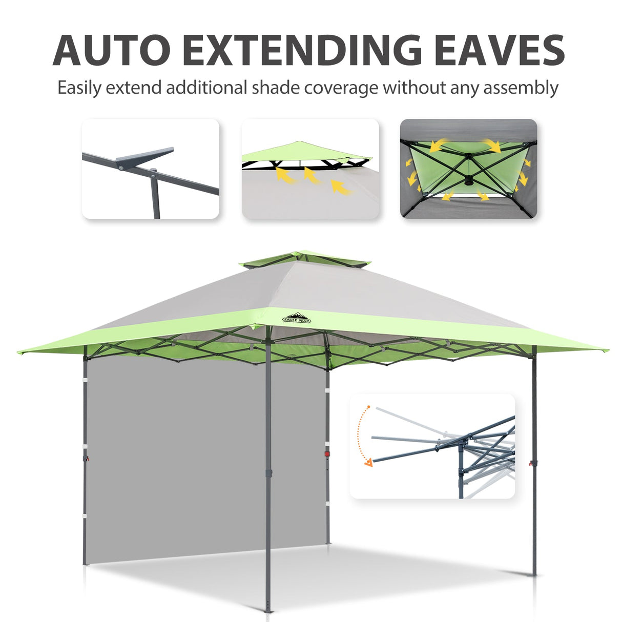 EAGLE PEAK 13x13 Straight Leg Pop Up Canopy Tent With sidewall - Eagle Peak Canopy and Outdoor Products