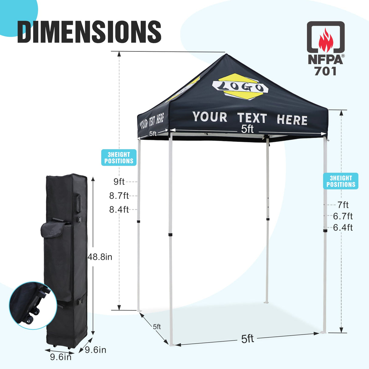 EAGLE PEAK E25 Custom Printed Canopy Tent 5x5 - CLICK TO CONFIGURE - Package Prices Start at $349.00 - Eagle Peak Custom Canopy Tent