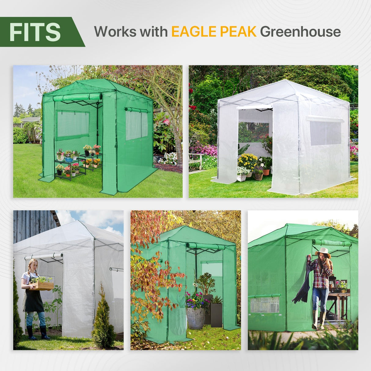 EAGLE PEAK Greenhouse Shelving Staging Double 2 Tier, Outdoor / Indoor Plant Shelves, 27" x 19" x 16", Green - Eagle Peak Canopy and Outdoor Products