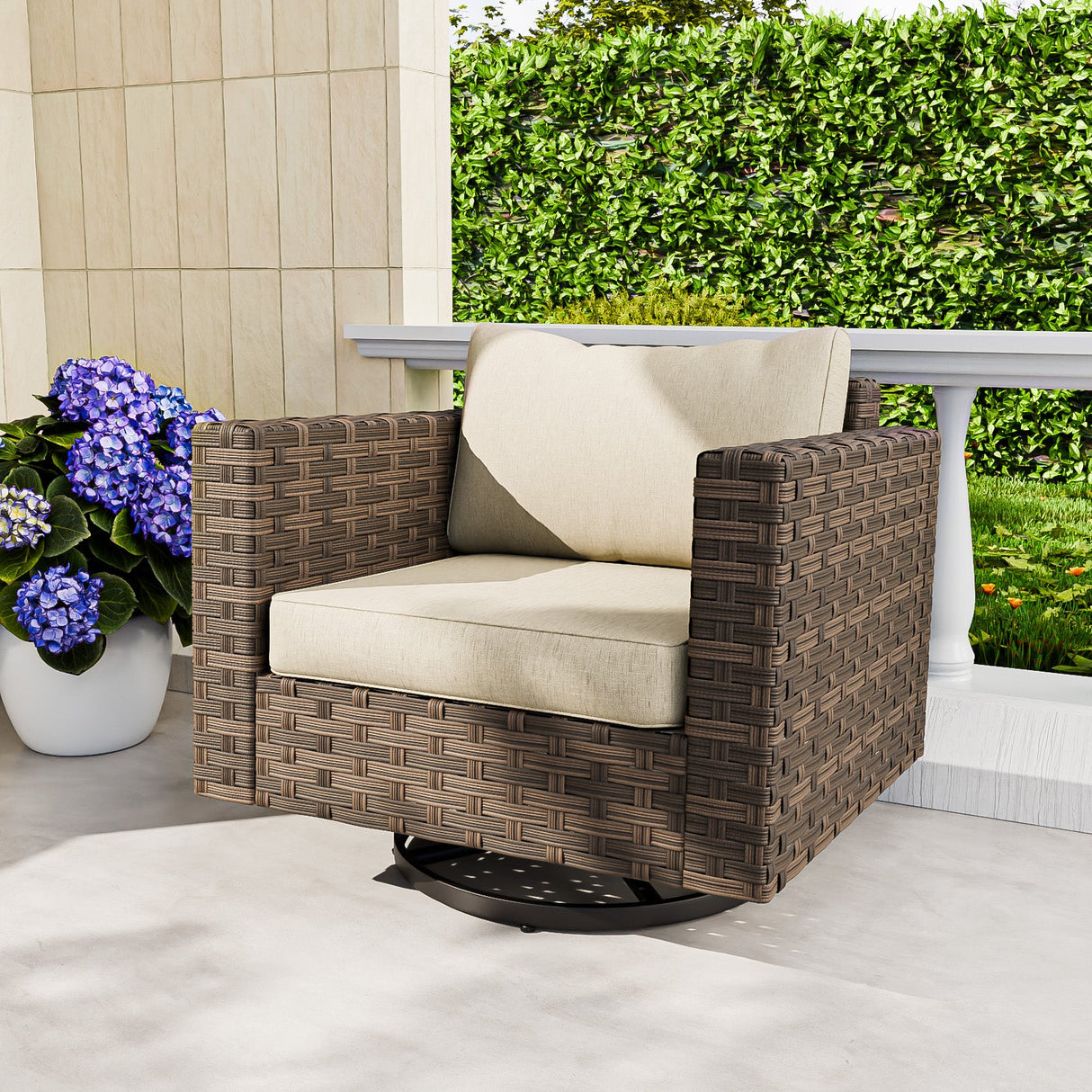 EAGLE PEAK Harbor Haven 1 PC, 2 PCS, 4 PCS Wicker Swivel Rocker Patio Chair - Eagle Peak Custom Canopy Tent