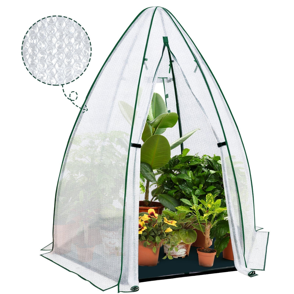 EAGLE PEAK Portable Mini Dome Greenhouse,63”x63”x72”, Bubble Film Cover - Eagle Peak Canopy and Outdoor Products