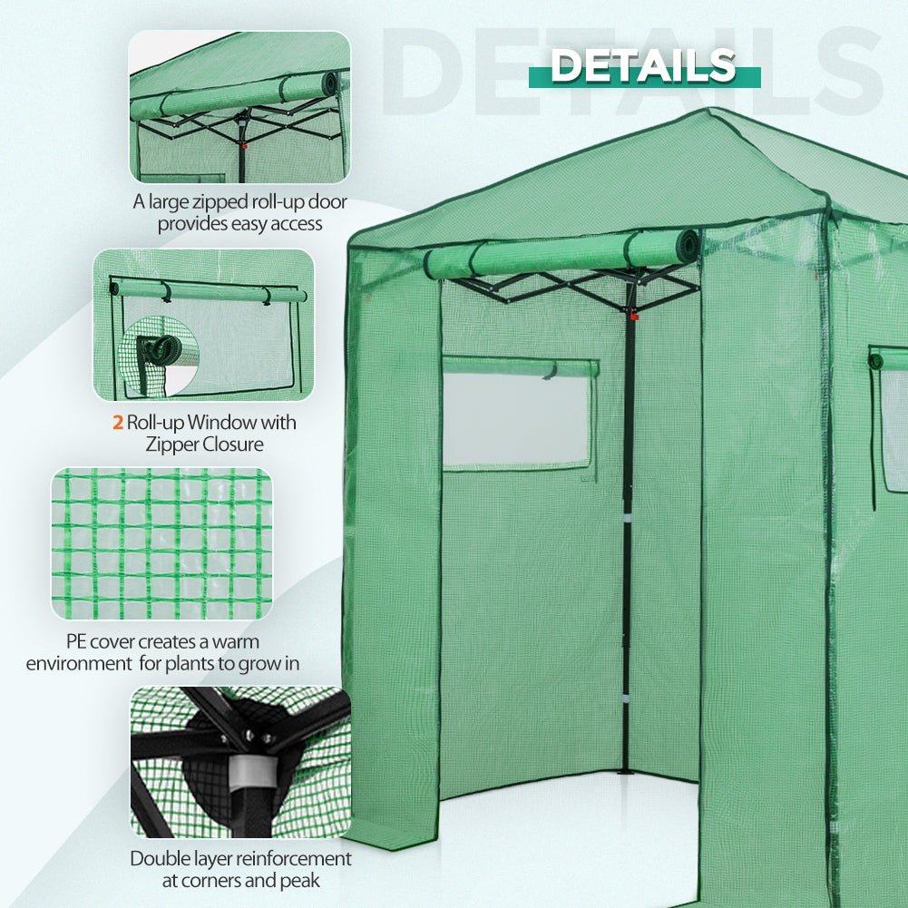 Easy Fast Setup Instant 6x4 Walk - in Indoor/Outdoor Greenhouse - Eagle Peak
