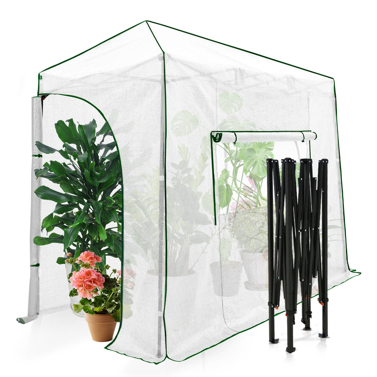 Easy Setup 10x5 Portable Lean to Pop Up Greenhouse - Eagle Peak Custom Canopy Tent
